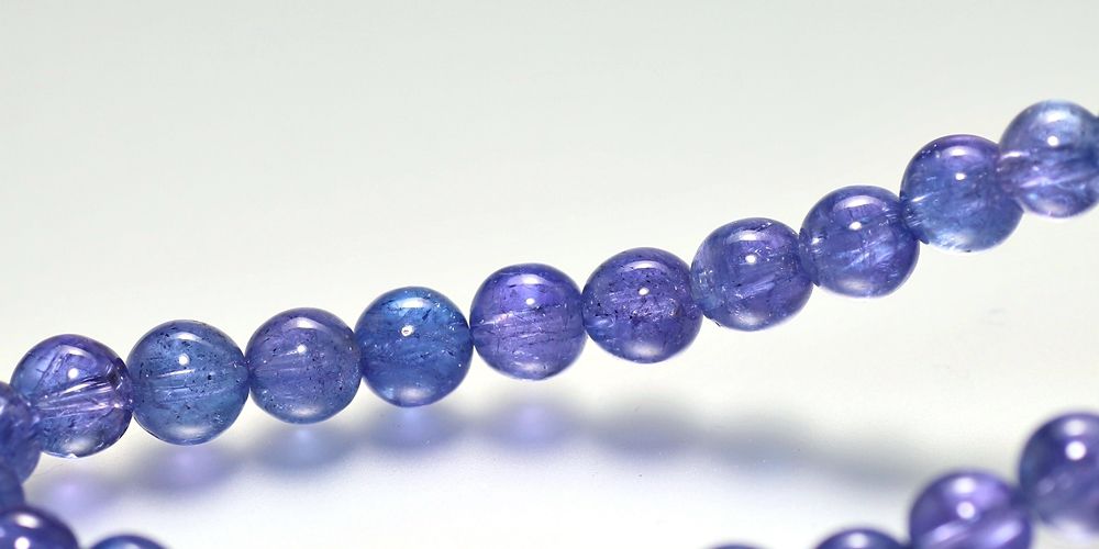 トップクォリティ]宝石質タンザナイトブレスレット（約7.5mm玉
