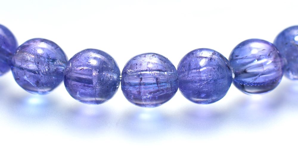 トップクォリティ]宝石質タンザナイトブレスレット（約7.5mm玉