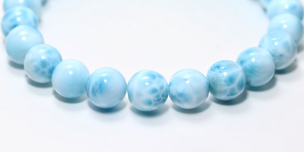 高品質+]ラリマーブレスレット（約8.5mm玉）☆現品動画あり - 埼玉県