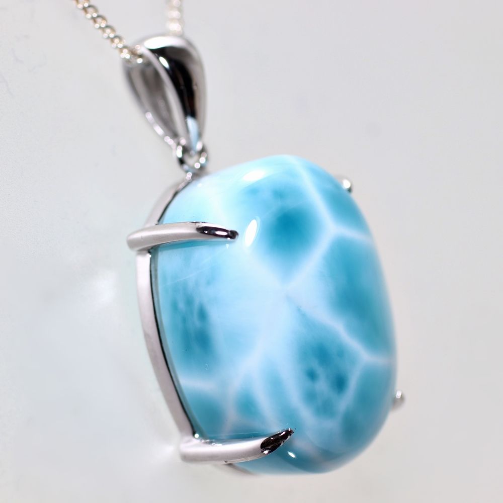 高品質++]ラリマーペンダントトップ/ブルーペクトライト（シルバー925