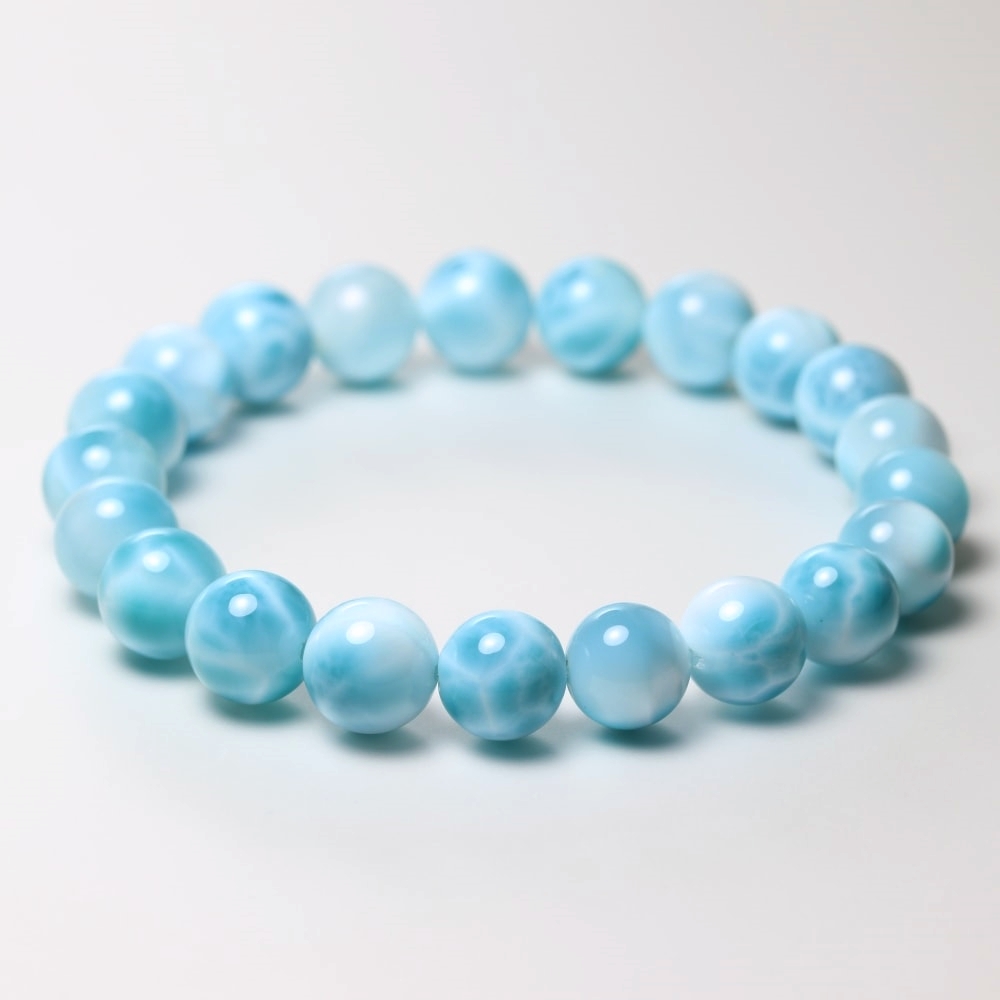 高品質++]ラリマーブレスレット（約9.5mm玉） - 埼玉県吉川市の天然石