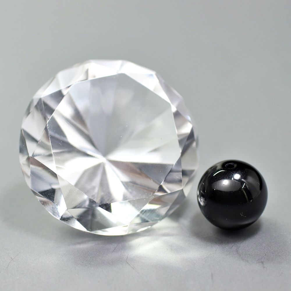 インド/マニハール産]ヒマラヤ水晶ダイヤモンドカット（直径約26.9mm