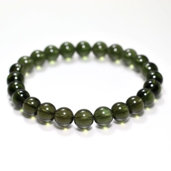 高品質・タンザニア産]カイヤナイトブレスレット（約7mm玉・グリーン