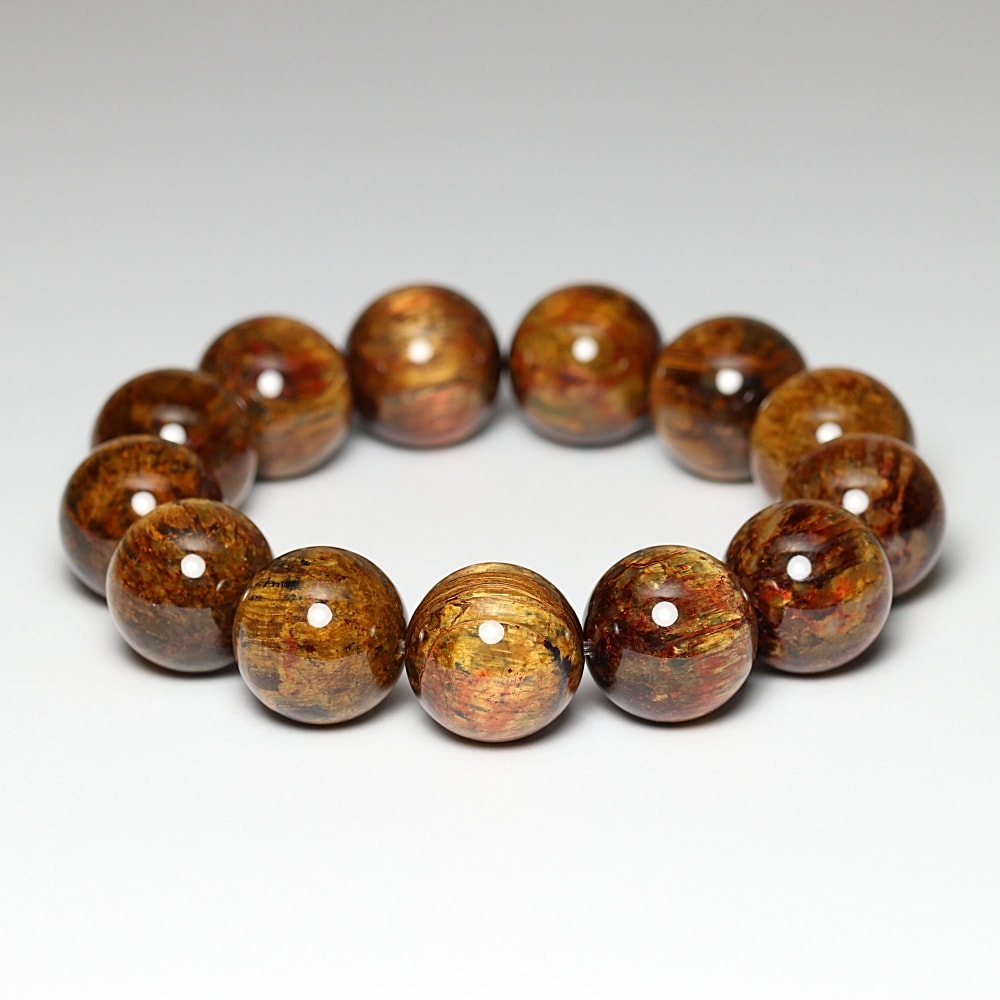 高品質]ミックスピーターサイトブレスレット（約17mm大玉