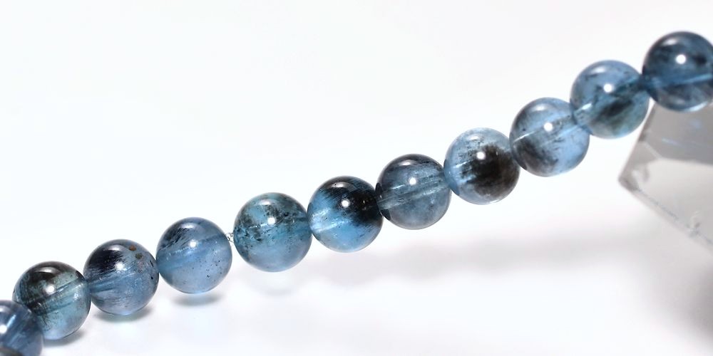 高品質++]スターモスアクアマリンブレスレット/ブラックレイン（約6mm