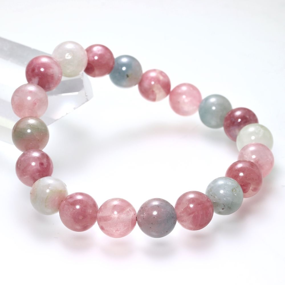 3A++]マルチカラートルマリンシリカブレスレット（約10mm玉） - 埼玉県