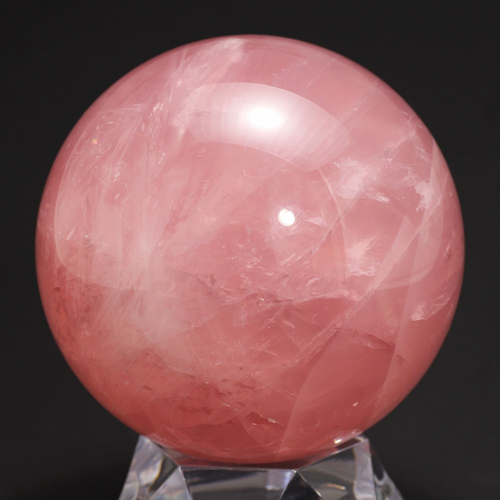 高品質・マダガスカル産]スターディープローズクォーツ丸玉/スフィア