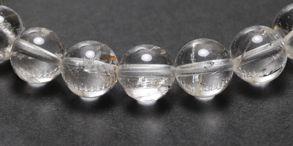 高品質]ナチュラルトパーズブレスレット（約9mm玉/非加熱ホワイト