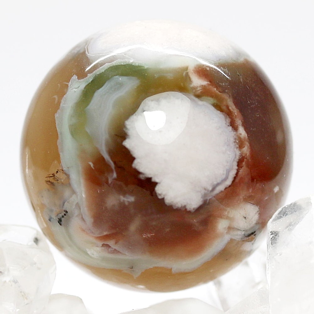 天然無着色]マダガスカル産チェリーブロッサムアゲートスフィア/桜瑪瑙