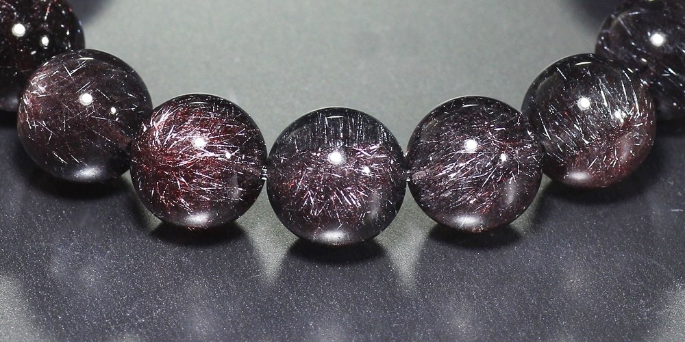 最高品質]花火ブラックスーパーセブンブレスレット（約11.5mm玉