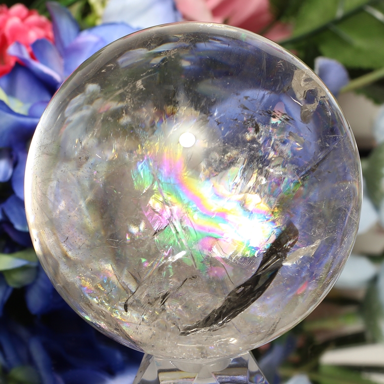 高品質]レインボー水晶丸玉/アイリスクォーツスフィア（73mm） - 埼玉