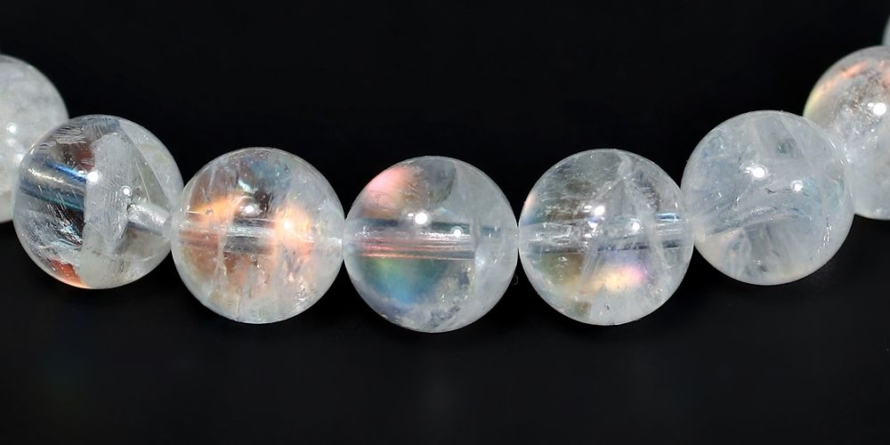 高品質]別鉱床マダガスカル産ホワイトラブラドライトブレスレット