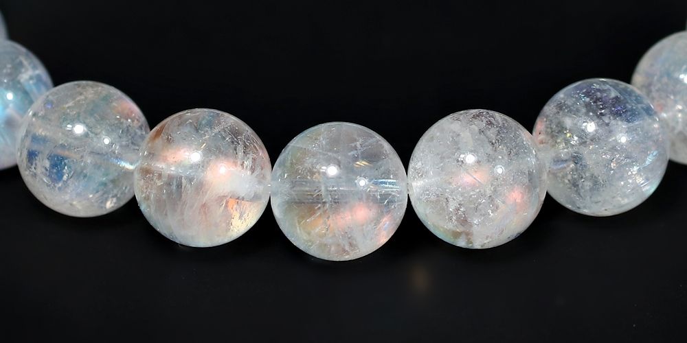 高品質]別鉱床マダガスカル産ホワイトラブラドライトブレスレット