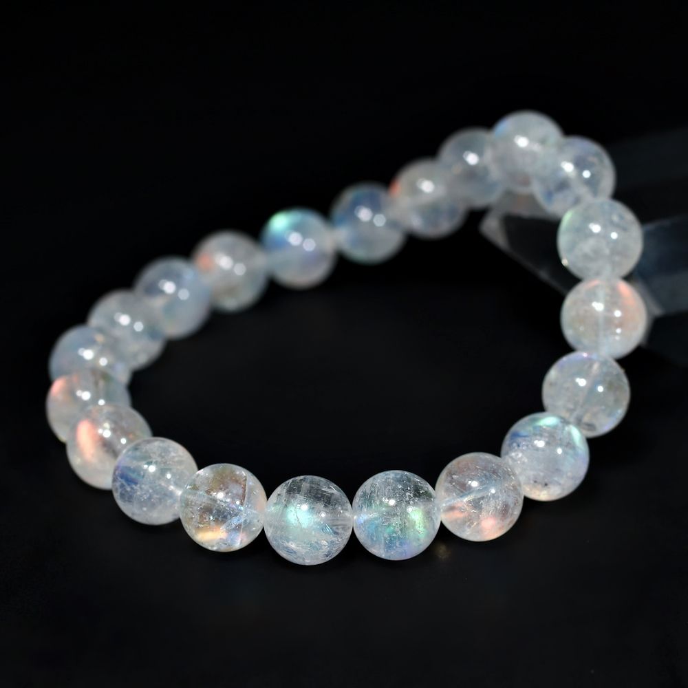 高品質]別鉱床マダガスカル産ホワイトラブラドライトブレスレット
