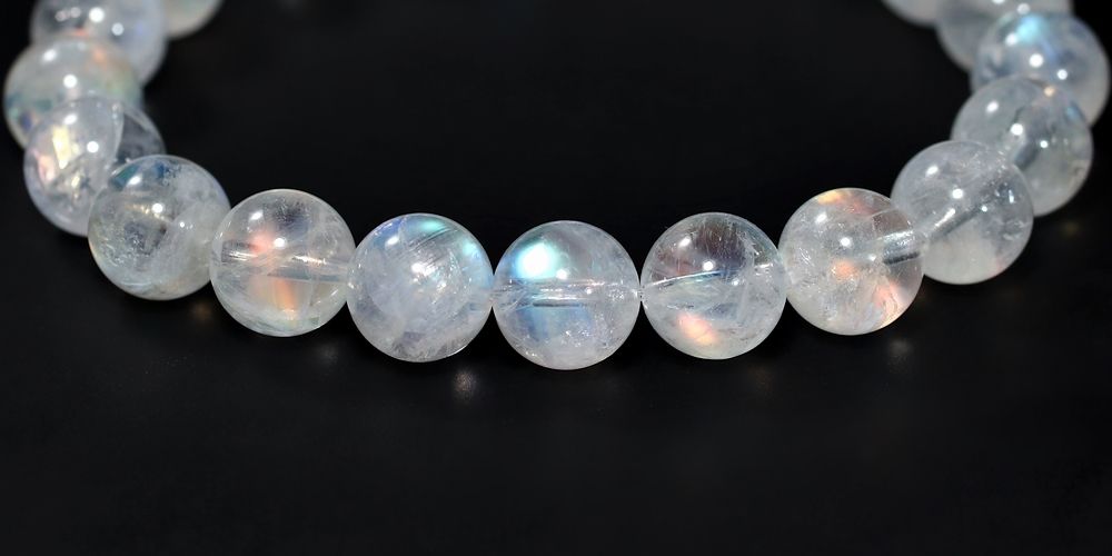 高品質]別鉱床マダガスカル産ホワイトラブラドライトブレスレット