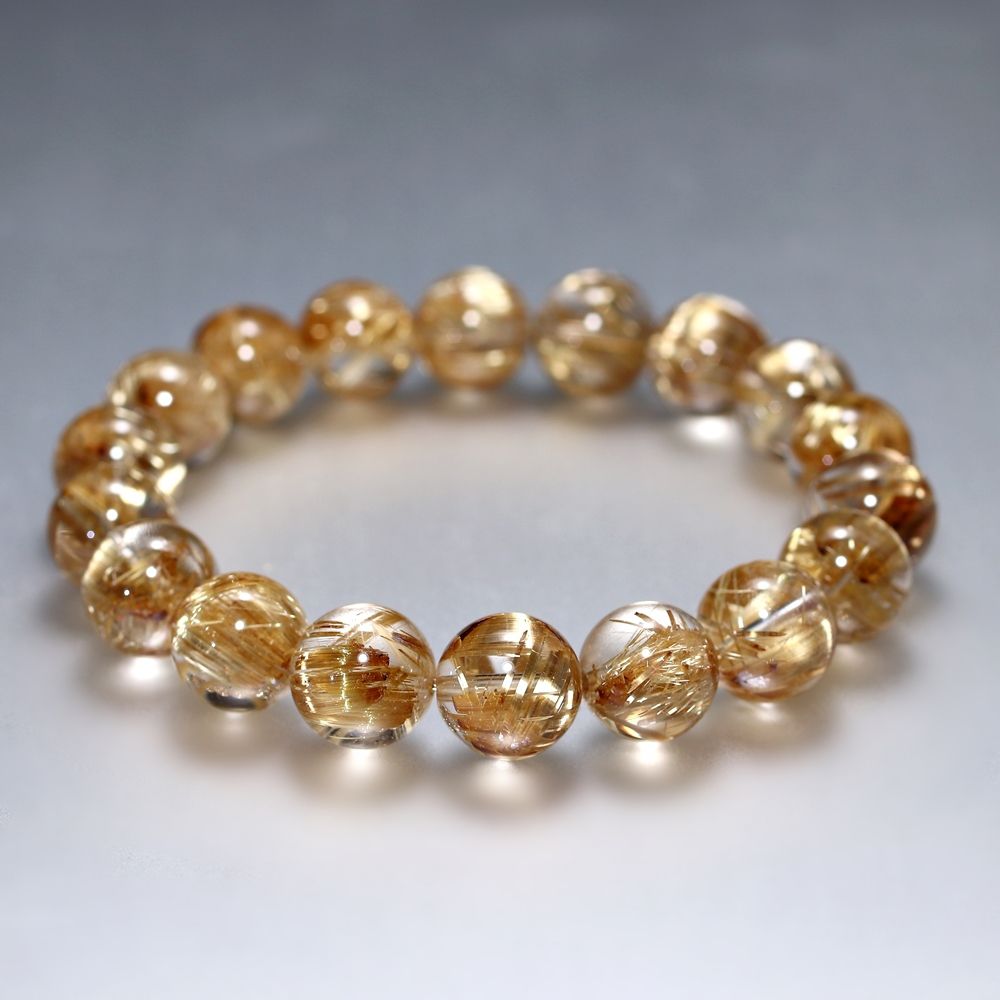 トップクォリティ]タイチンゴールドルチルクォーツブレスレット（約