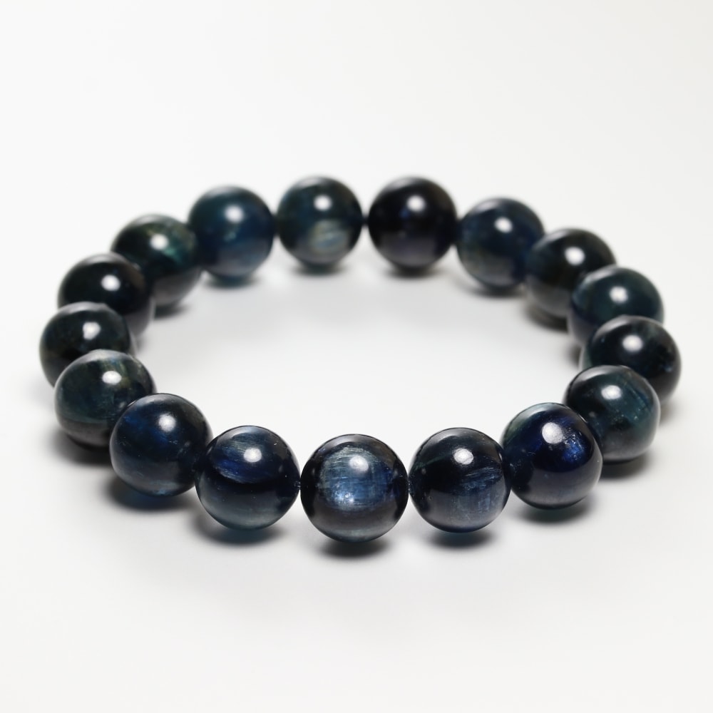 トップクォリティ]タンザニア産カイヤナイトブレスレット（約12.5mm玉
