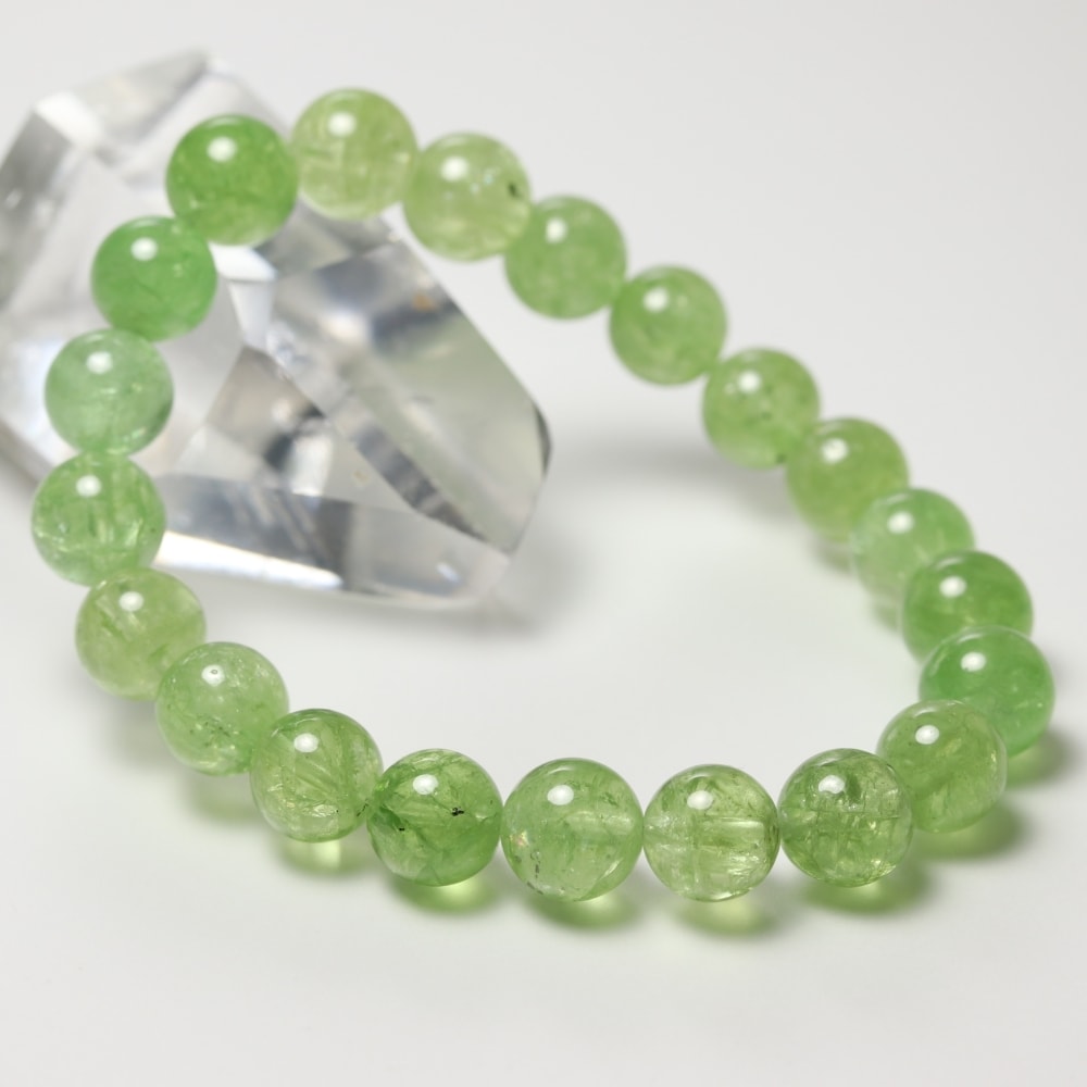 高品質++]ツァボライトブレスレット/天然グリーングロッシュラー