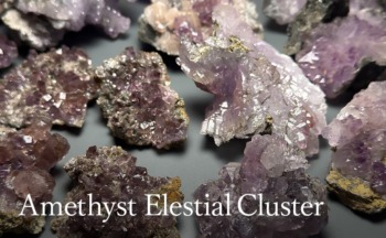 アメジストエレスチャルクラスター（未加工原石、群晶） - 埼玉県吉川
