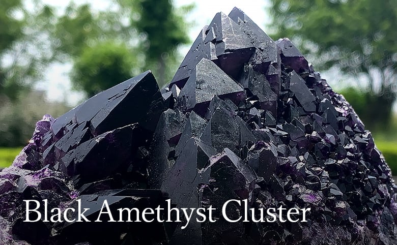 ブラックアメジストクラスター（未加工原石、群晶） - 埼玉県吉川市の
