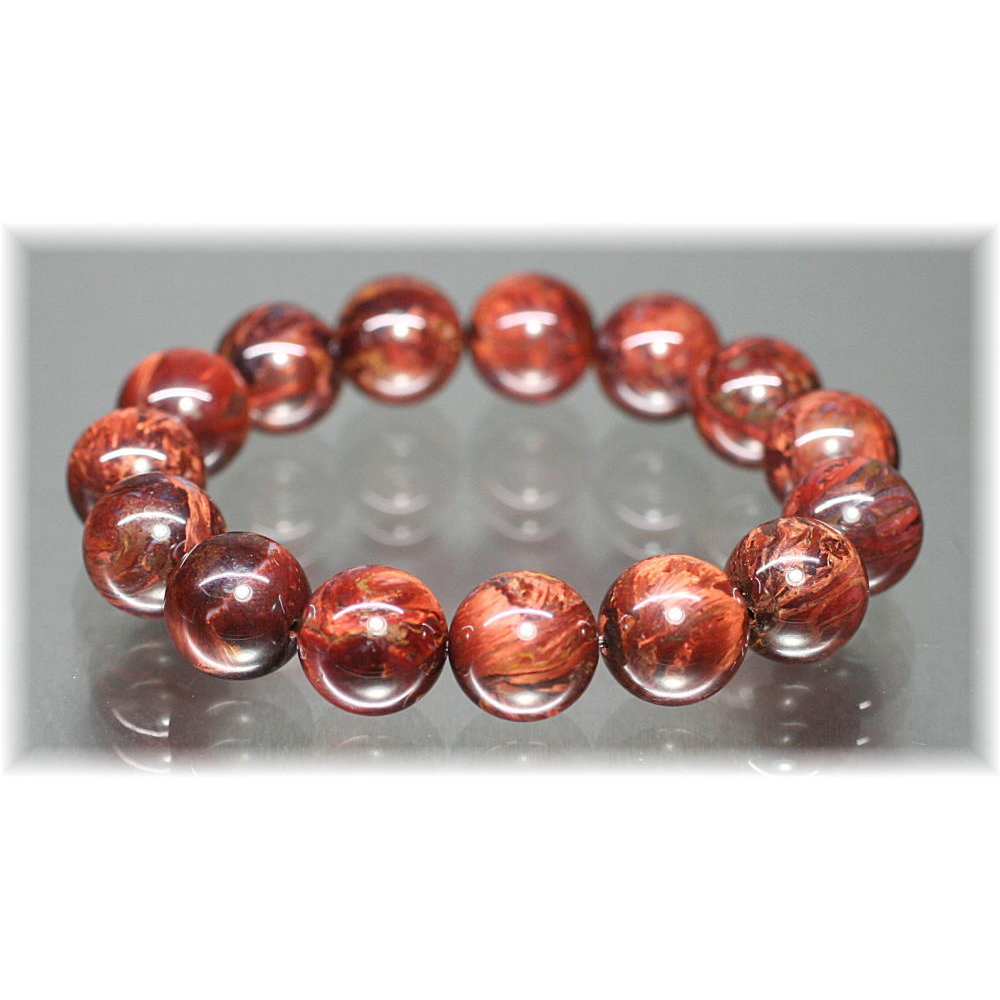 ナミビア産]レッドピーターサイトブレスレット（約13mm玉） - 埼玉県