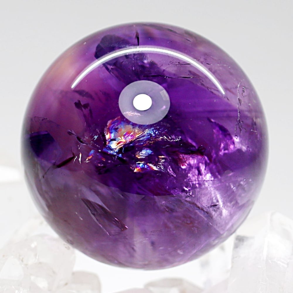 高品質]ブラジル産アメジスト丸玉/スフィア（直径36.9mm） - 埼玉県