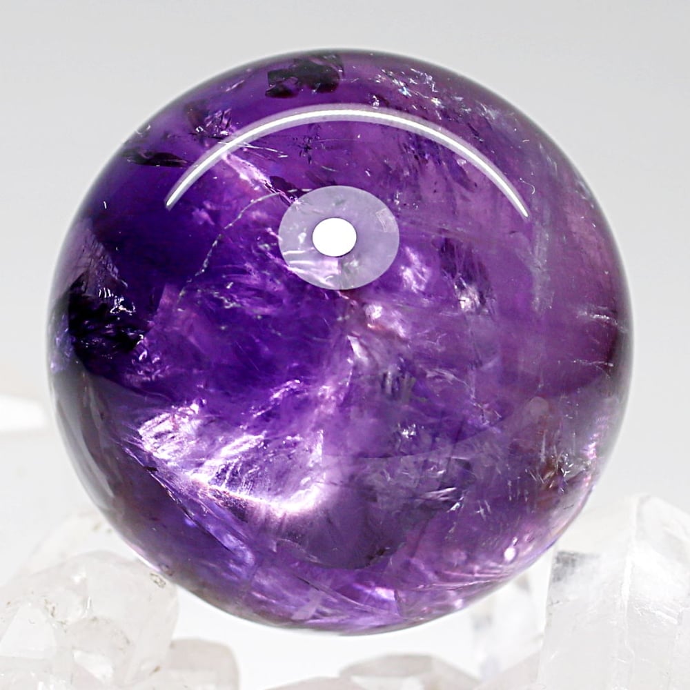 高品質]ブラジル産アメジスト丸玉/スフィア（直径36.9mm） - 埼玉県