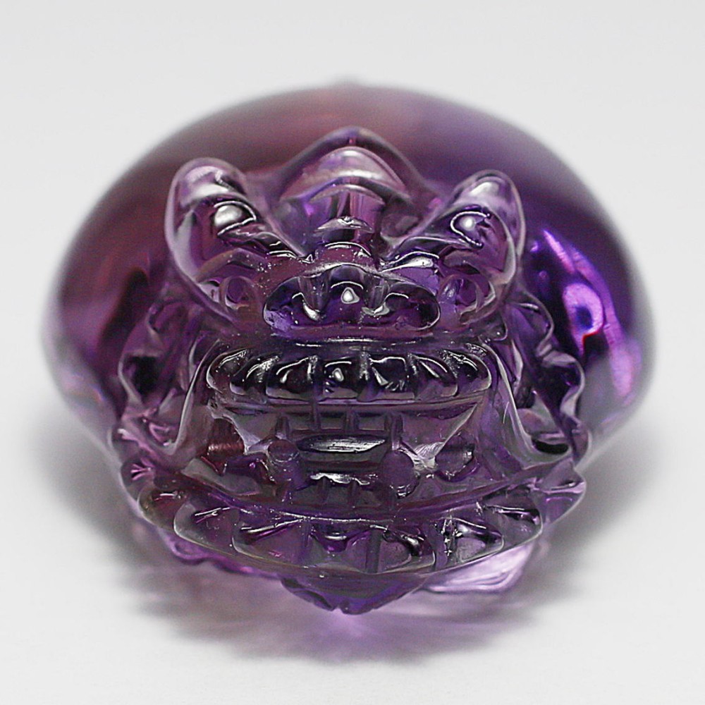 トップクォリティ]ロマネサイトインアメジスト彫刻（龍亀/ロングイ