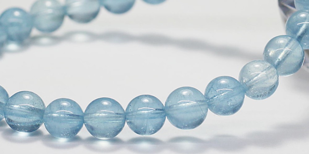 高品質++]アクアマリンブレスレット（約7mmm玉） - 埼玉県吉川市の