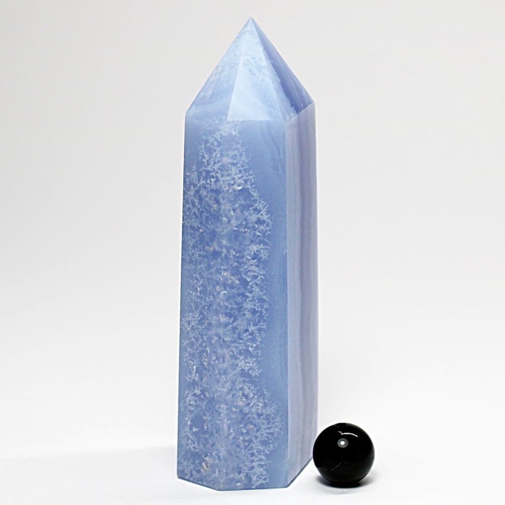 南アフリカ産]ブルーレースアゲートポリッシュポイント/空色縞瑪瑙