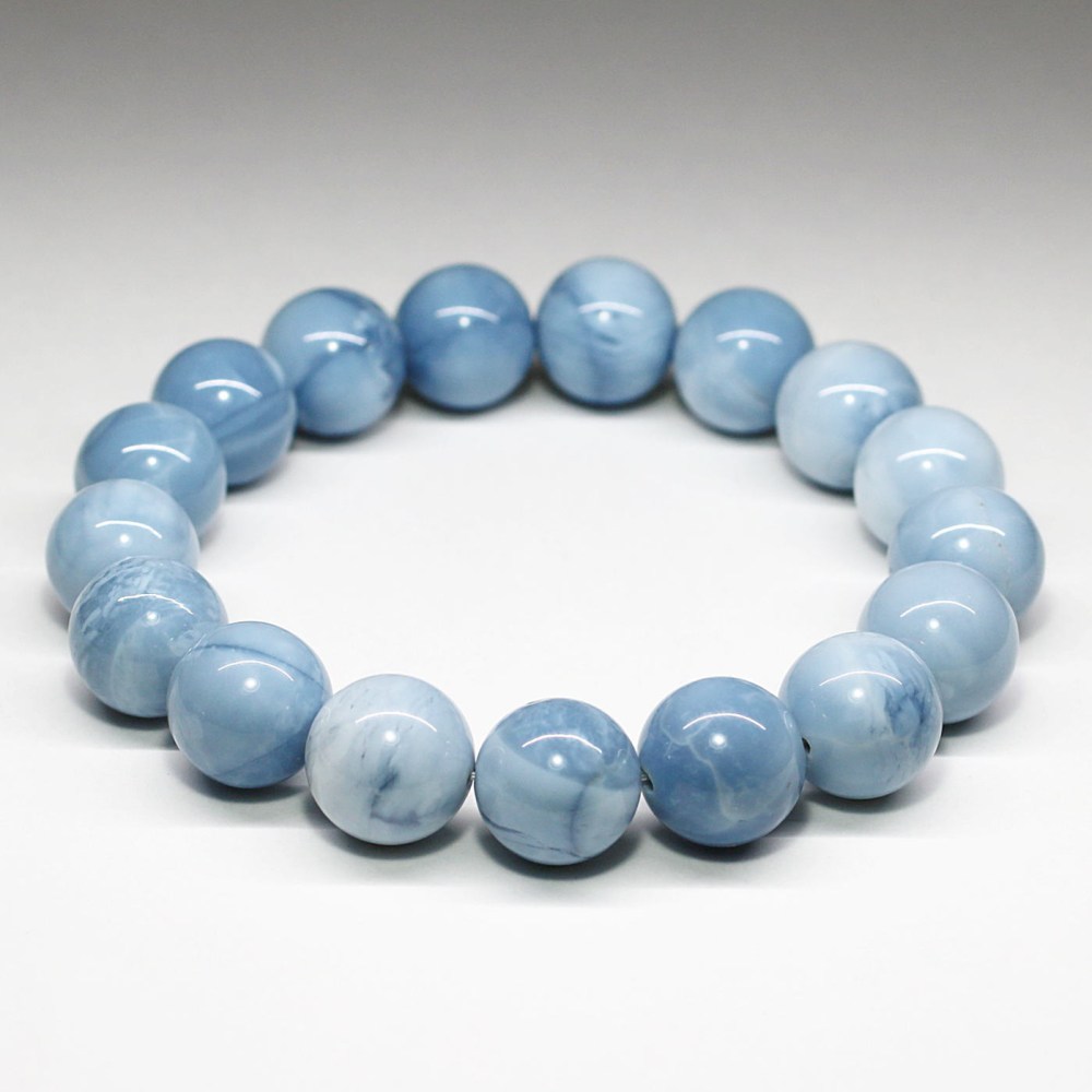 マダガスカル産]ブルーオパールブレスレット（約14mm玉） - 埼玉県吉川