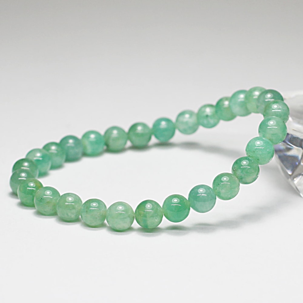 高品質]ザンビア産エメラルドブレスレット（約6.5mm玉） - 埼玉県吉川