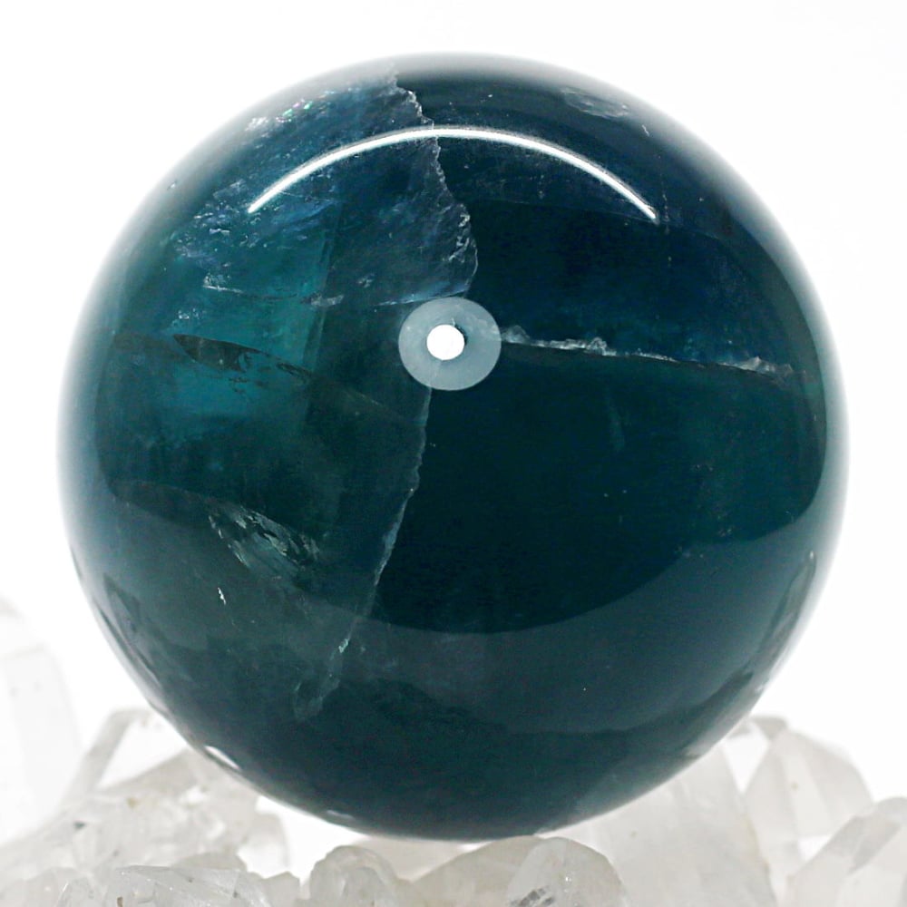 高品質]ブルーグリーンフローライト丸玉/スフィア（球体直径56.0mm