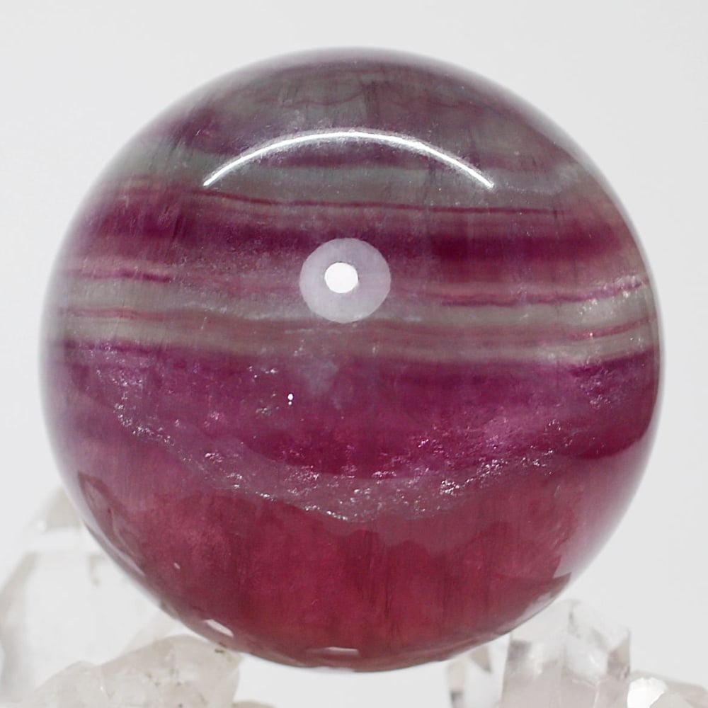 高品質]レッドパープルフローライト丸玉/蛍石スフィア（直径54.5mm