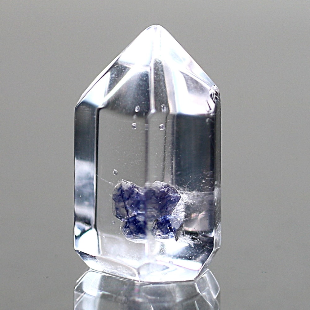 高品質+]フローライトインクォーツポリッシュポイント/ミニサイズ結晶