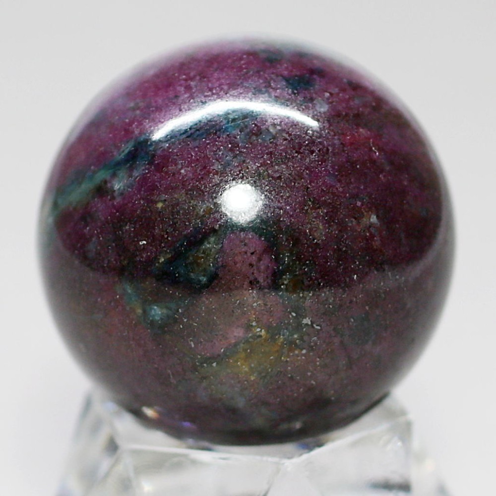 希少・インド産]天然ルビーインカイヤナイト丸玉/スフィア（29.4-29.7