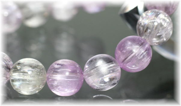 最高品質]ミックスクンツァイトキャッツアイブレスレット（約11.5mm玉