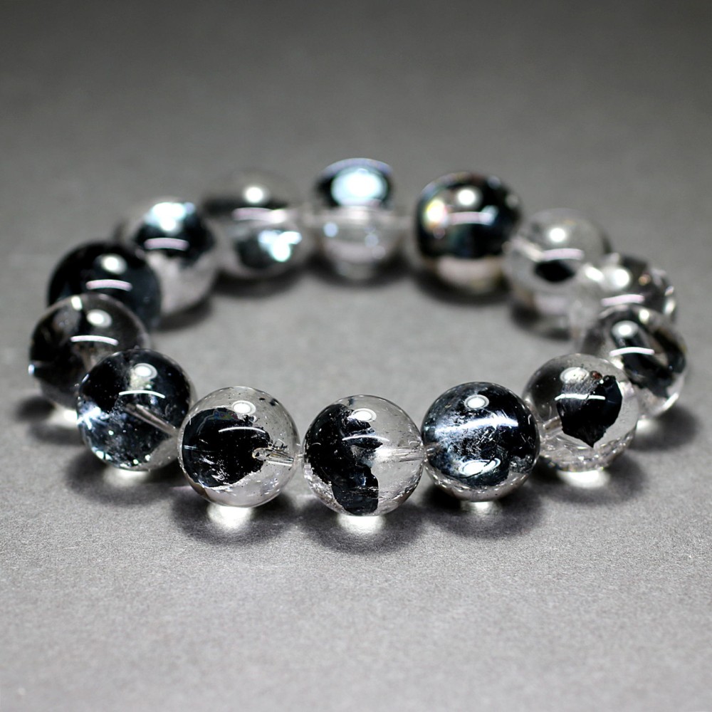 トップクォリティ] ヘマタイトインクォーツブレスレット/板状結晶（約