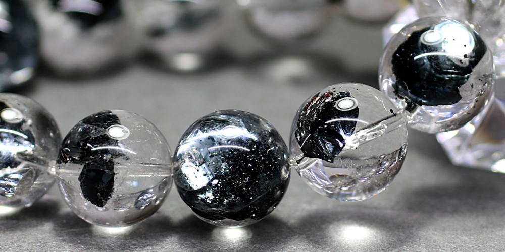 トップクォリティ] ヘマタイトインクォーツブレスレット/板状結晶（約