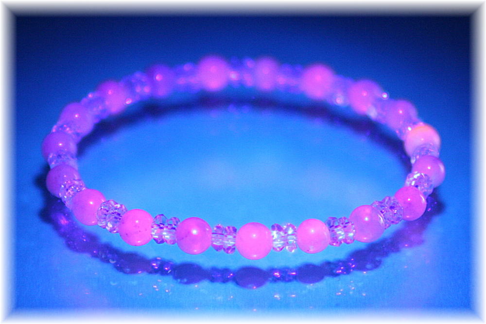 ハックマナイト約6mm玉＆水晶平カットブレスレット[HMB-HC0601] - 埼玉