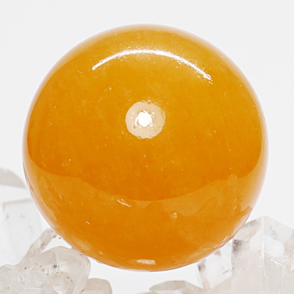 高品質]オレンジカルサイト丸玉/スフィア（直径約40.4mm） - 埼玉県