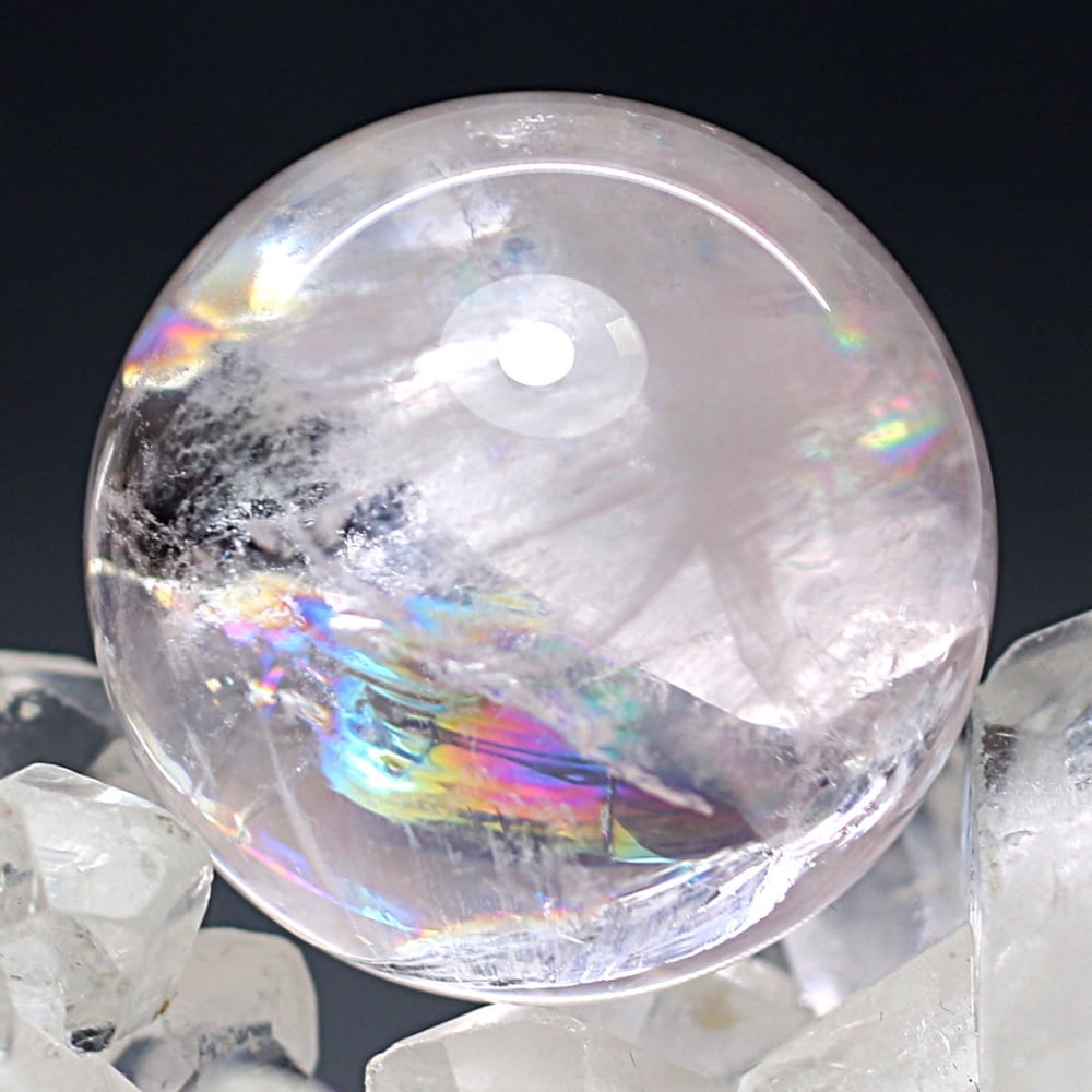 高品質]ピンクエンジェルラダークォーツ丸玉/スフィア（直径27.6mm