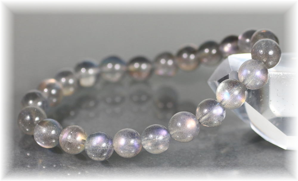 最高品質]マダガスカル産ラブラドライトブレスレット（約8mm玉
