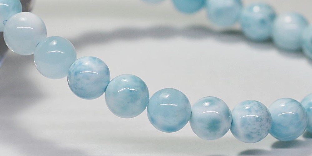 高品質]ラリマーブレスレット（約6.5mm玉） - 埼玉県吉川市の天然石