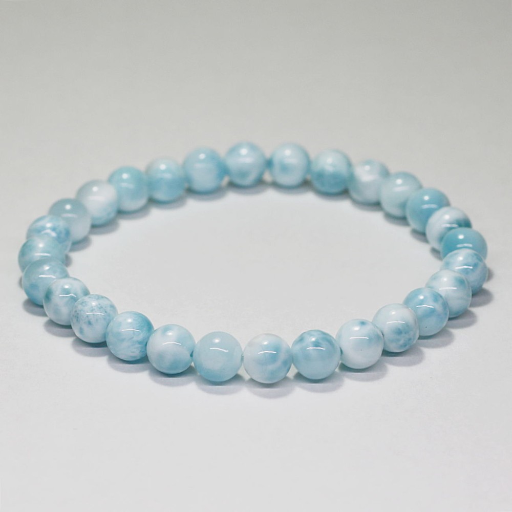 高品質]ラリマーブレスレット（約6.5mm玉） - 埼玉県吉川市の天然石