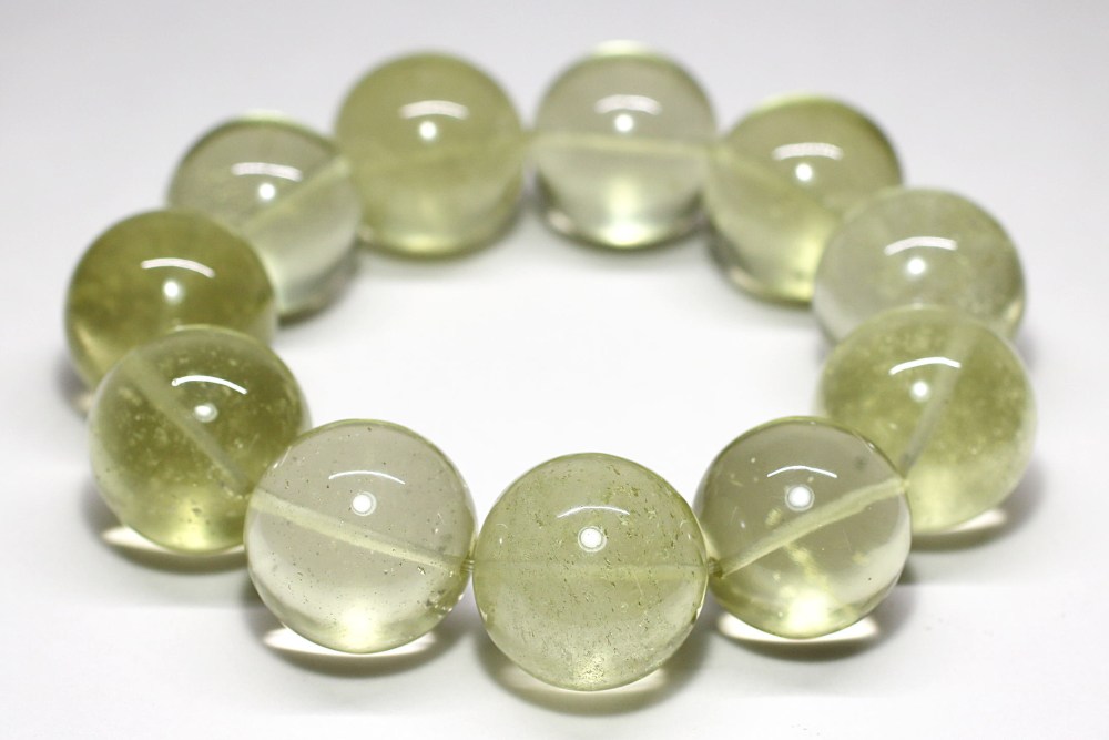 価格改定】[プレミアム]天然リビアングラスブレスレット（約24mm超大玉