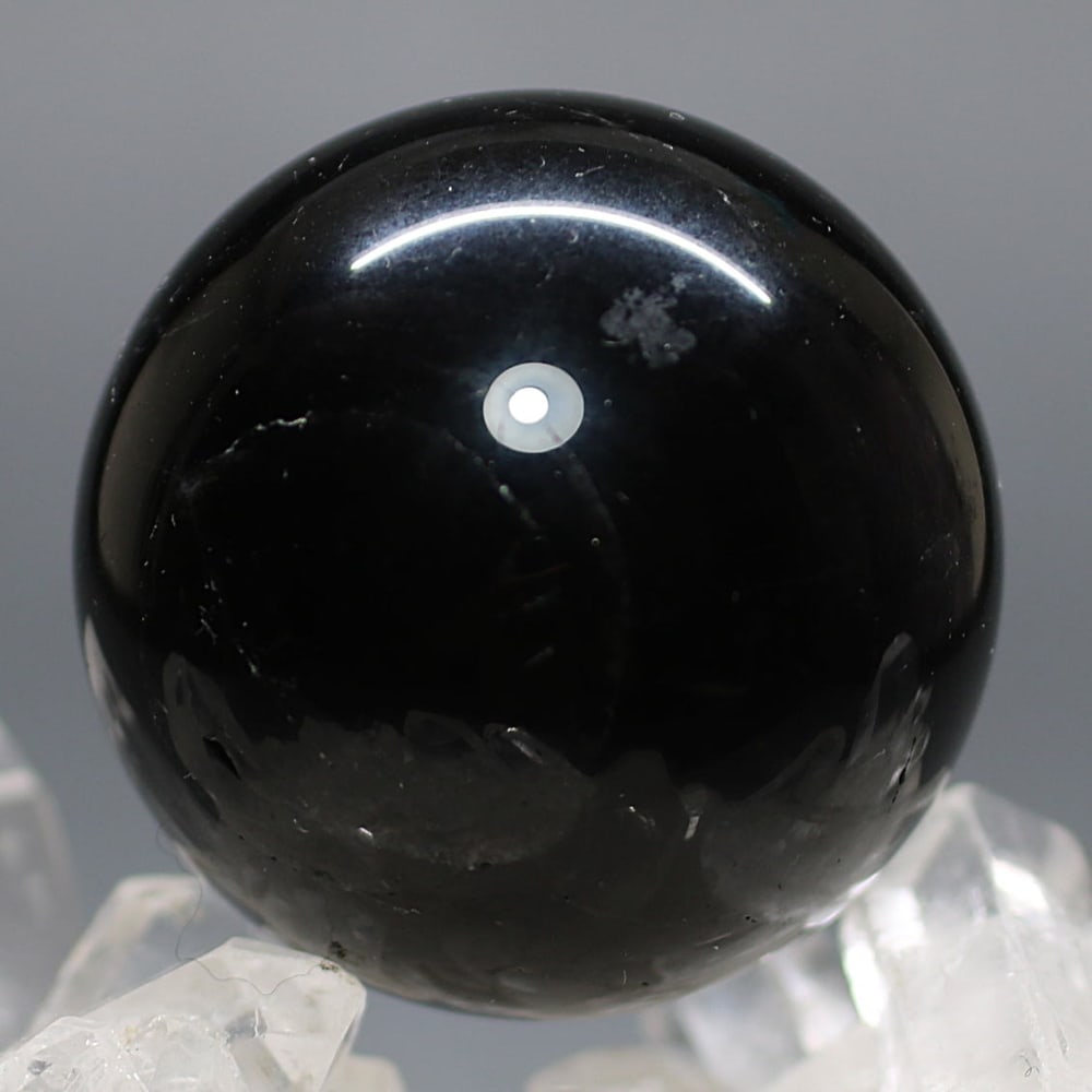 山東省産スターモリオン丸玉/天然黒水晶スフィア（直径40.3mm） - 埼玉