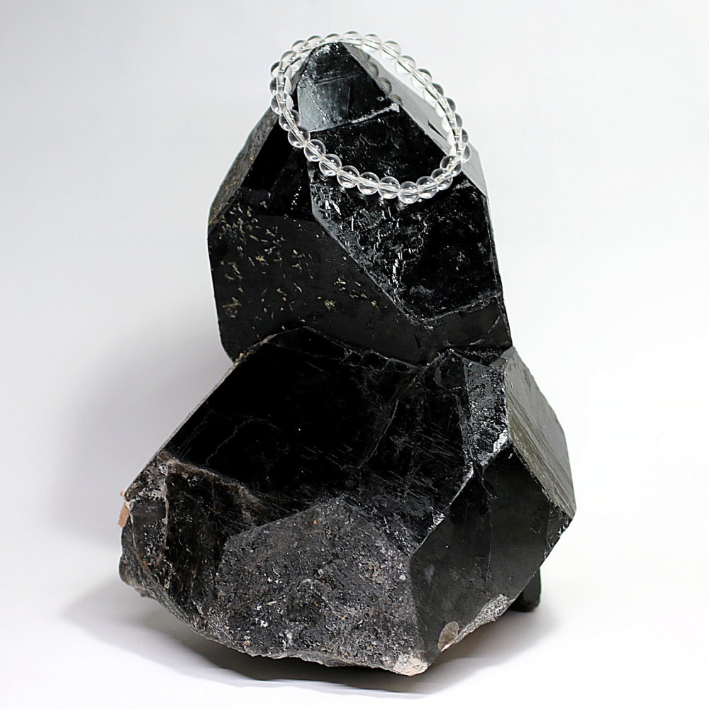 山東省産] 天然モリオン原石クラスター/ナチュラルポイントタイプ