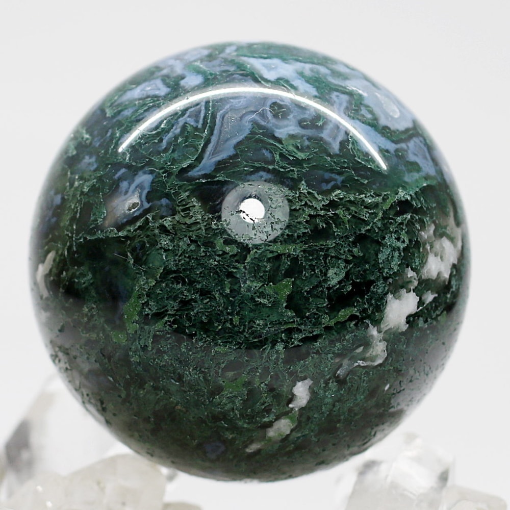 インド産モスアゲート丸玉/スフィア（直径53.5-53.6mm） - 埼玉県吉川