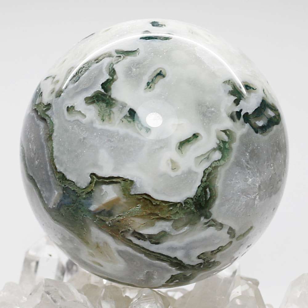 インド産モスアゲート丸玉/スフィア（球体直径81.5-81.8mm） - 埼玉県